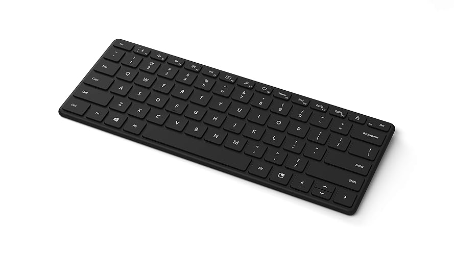 Microsoft Designer Compact Keyboard - Matte Black. Teclado inalámbrico Bluetooth independiente. Compatible con PC/Mac con Bluetooth