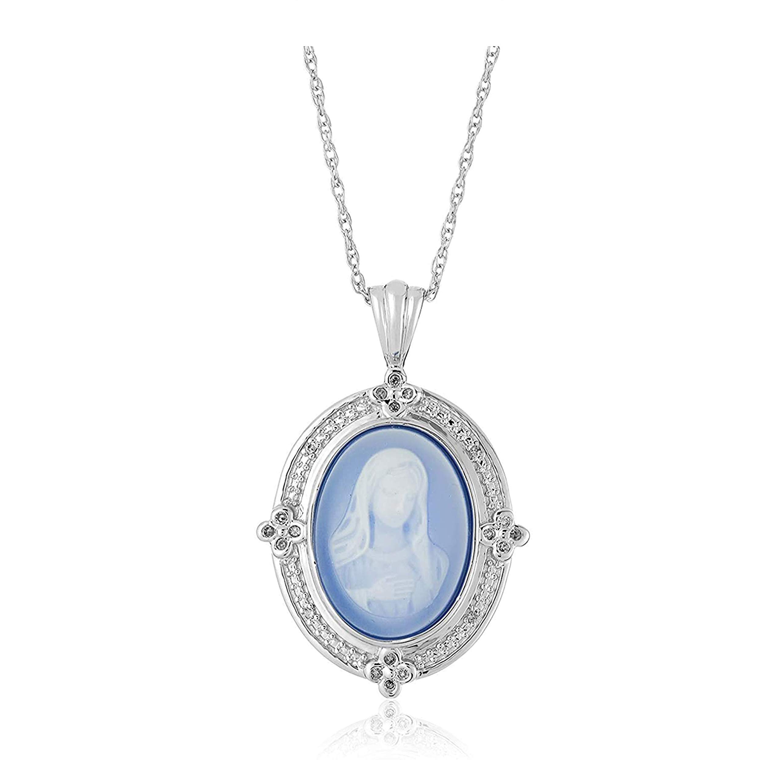 Morgan And Paige925 Sterling Silver Rhodium Plated Virgin Mary