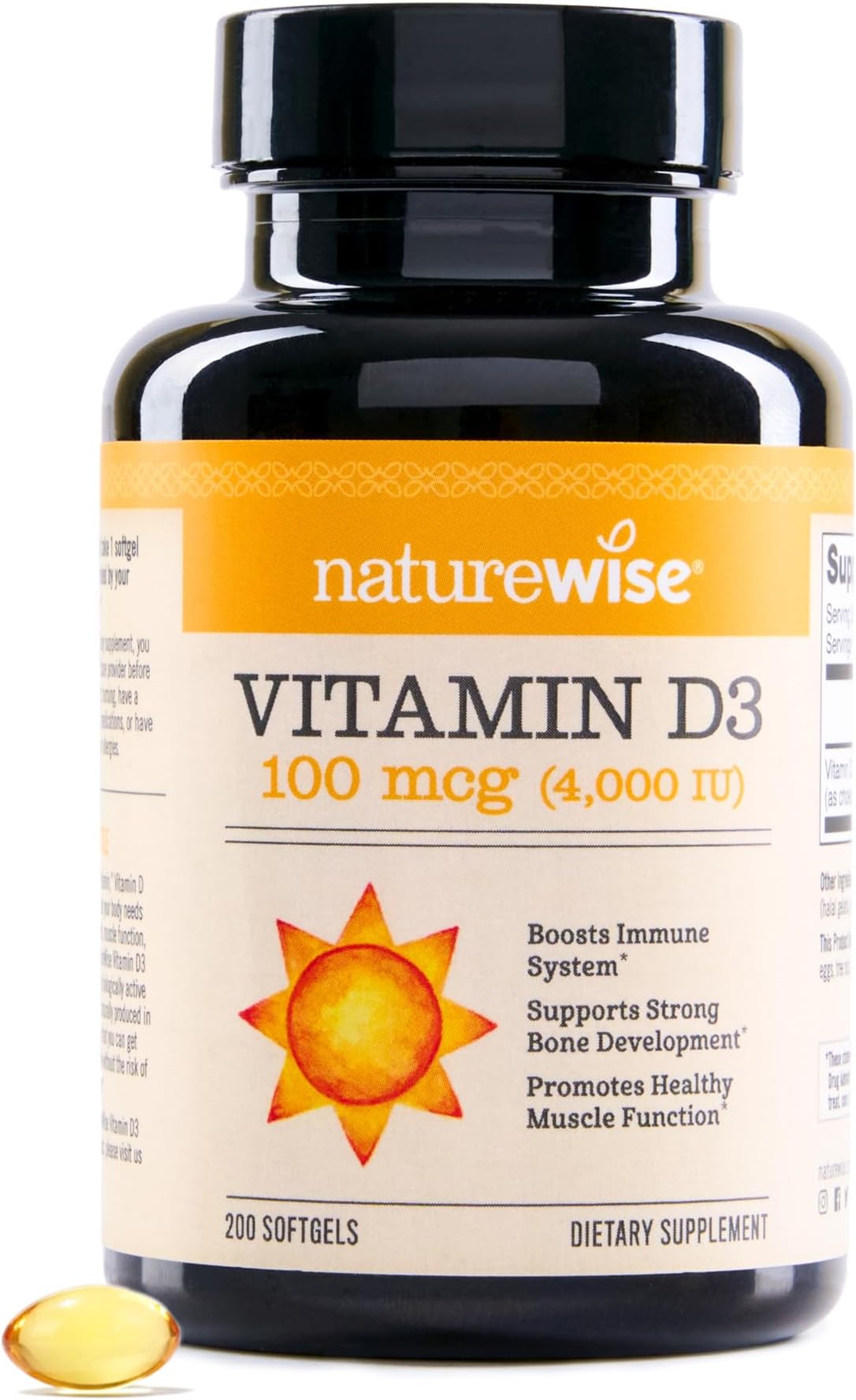 Naturewise Vitamin D3 4000iu 100 Mcg 200 Day Supply For 
