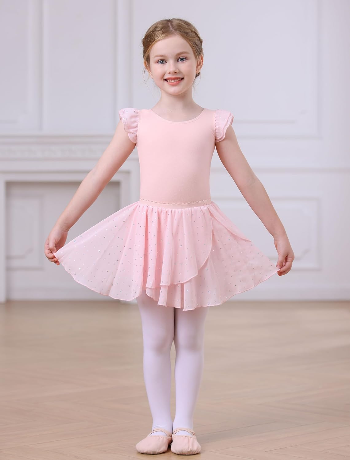 MdnMd Long Skirt Ballet Dance Leotards for Toddler Girls Ballerina Outfit Dress - Image 6