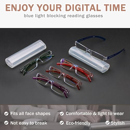 Vista 41 de Paquete de 5 lentes de lectura de computadora con bloqueo de luz azul para lectores, con filtro antirreflejante A-5 Pack Mix