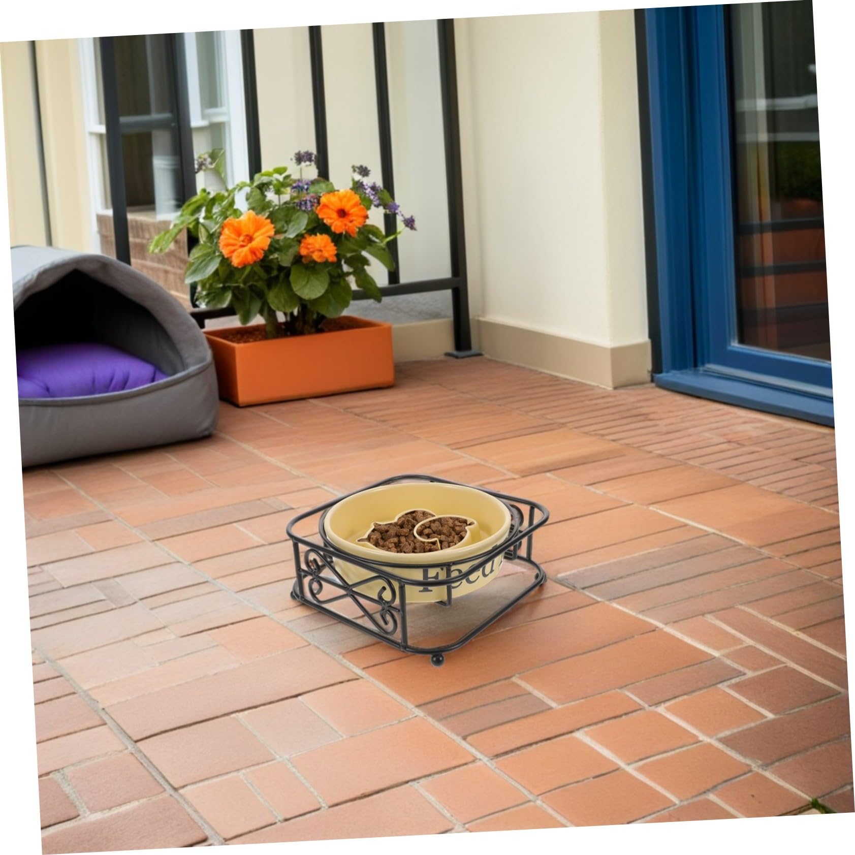 Mipcase Ciotola Rialzata per Cani in Ceramica con Labirinto Anti-ingozzamento Slow Feeder per Cani e Gatti di Piccola Media e Facile da Pulire e Design Elegante per Casa