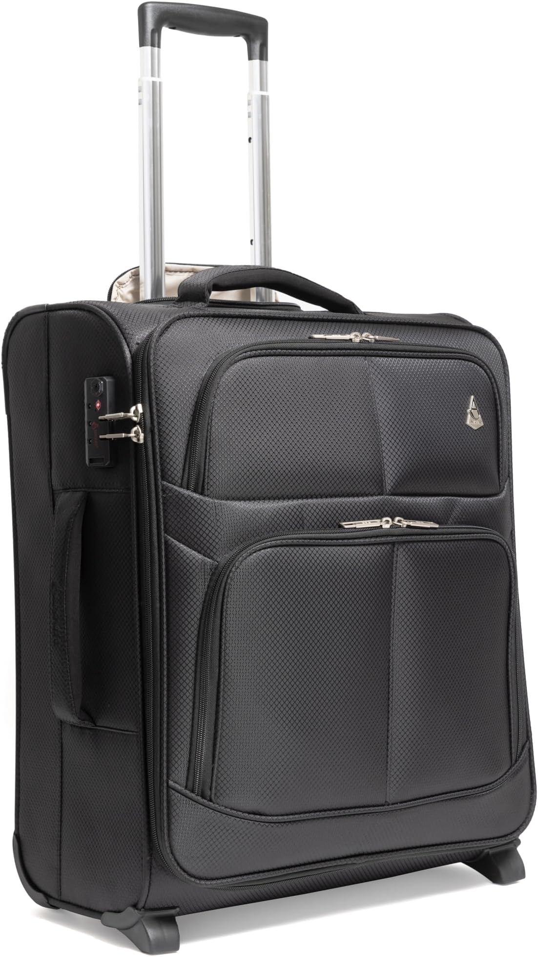 56x45x25cm British Airways Jet2 & Easyjet Upgrade Maximum Allowance Large Lightweight 2 Wheel Carry On Hand Cabin Luggage Bag Suitcase 56x45x25 with TSA Approved Lock Black