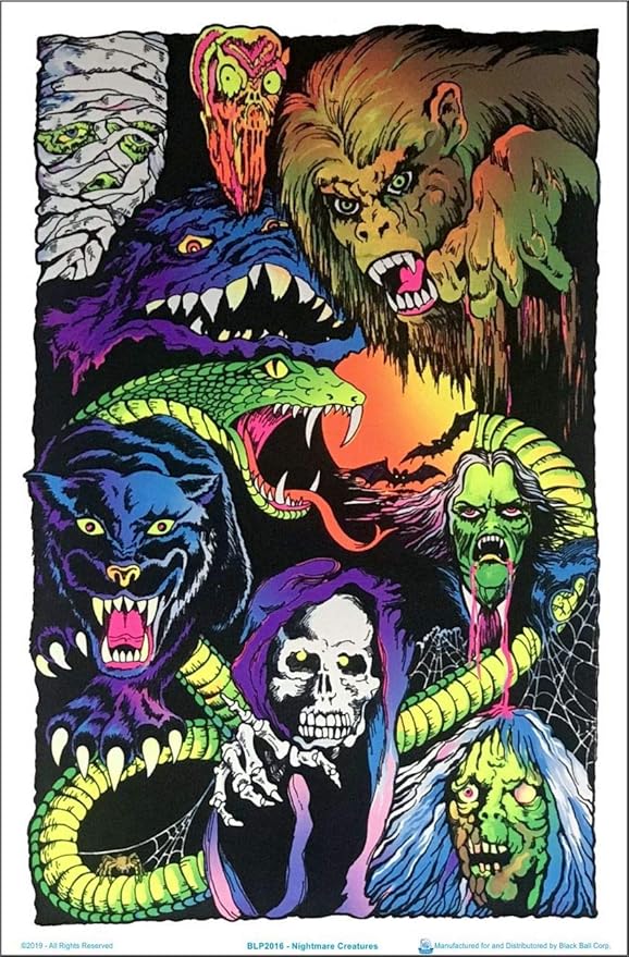 Nightmare Creatures - Officially Licensed - Laminated Blacklight Poster - 23.5" x 35.5"