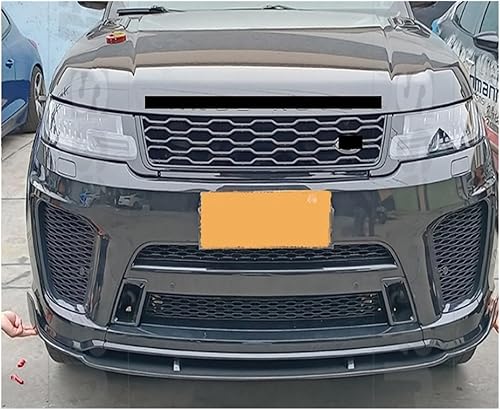 Miniatura 4 de Compatible con Land Rover Range Sport SVR 2018 2019 2020 2021 2022 Difusor de borde delantero de fibra de carbono (color ABS negro brillante)