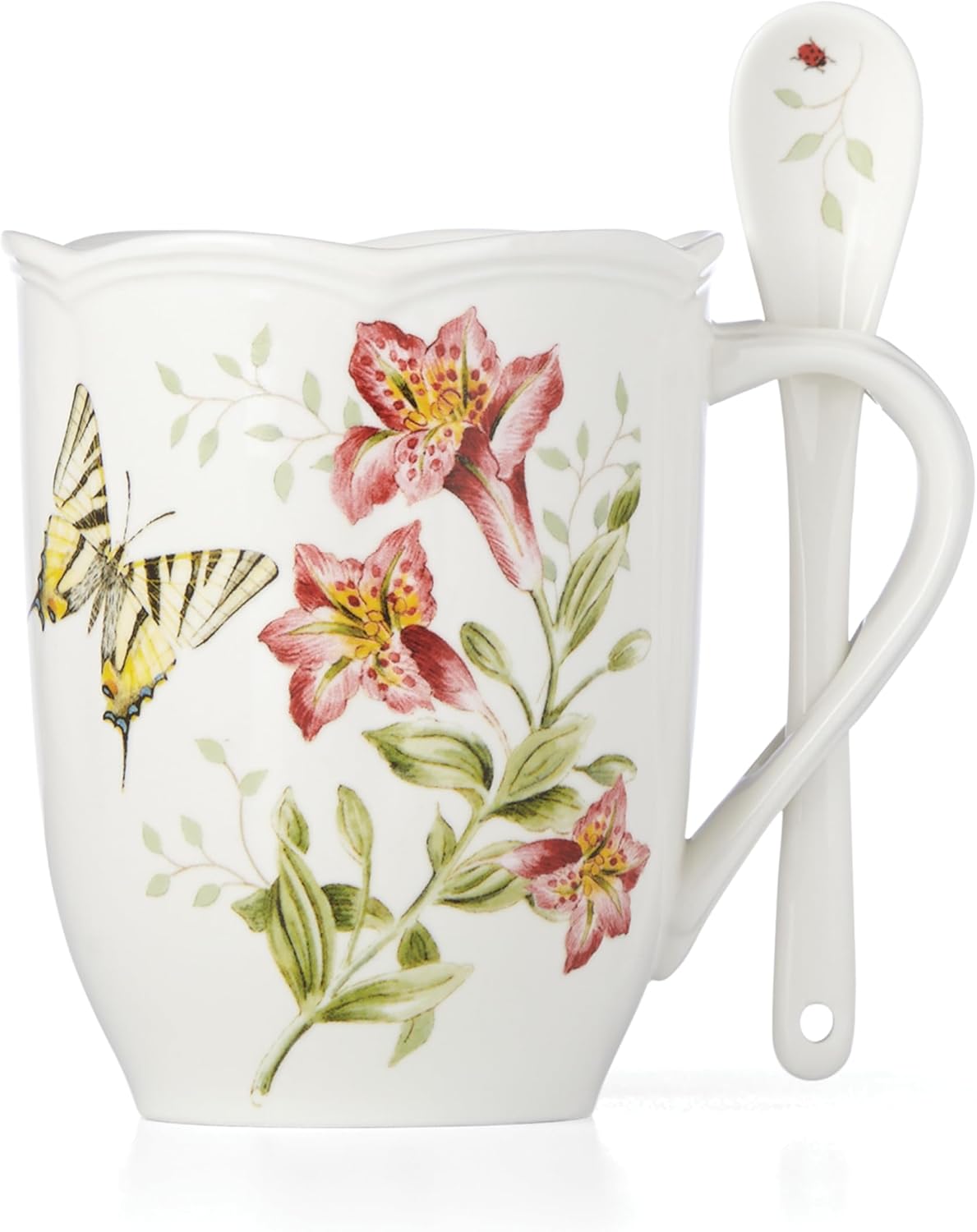 Lenox 833960 Butterfly Meadow Mugs And Spoon Set