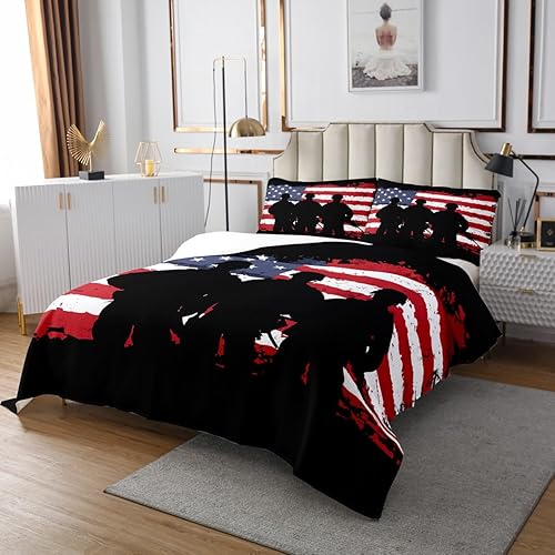 Miniatura 9 de Colcha estampada con águila calva, diseño de cultura americana con bandera estadounidense y rosas y patrones de animales salvajes, ropa de cama