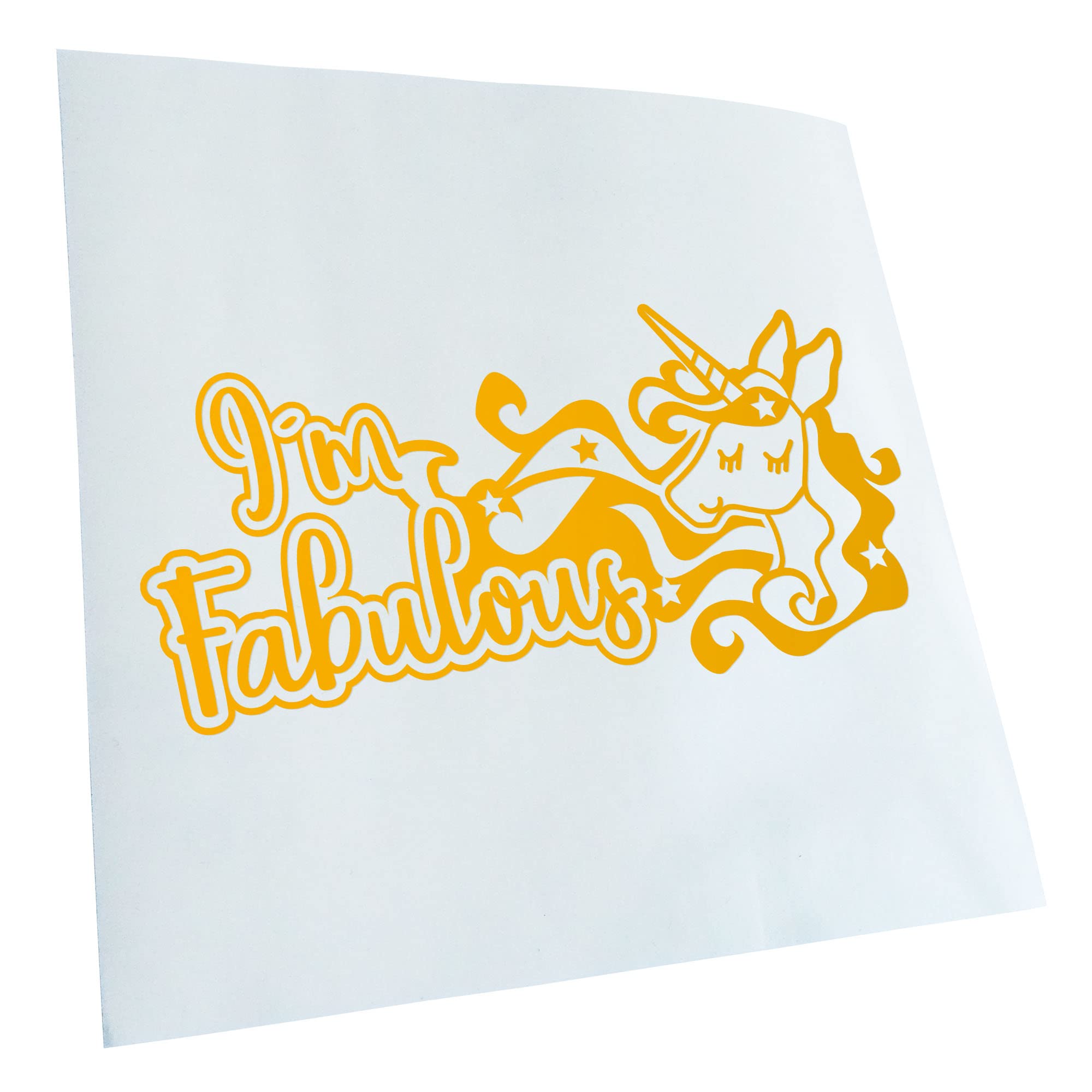 Kiwistar - Car Sticker - i'm Fabulous Unicorn - Yellow - 20 x 10 cm - Rear Window Car Sticker Weatherproof for Car Truck Moped Truck - Sticker Exterior Self-Adhesive Tuning Accessories for Window