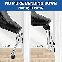 Vista 2 de Tope de puerta de 6 pulgadas con punta de goma antideslizante, soporte inferior resistente de un solo toque, tope de puerta de metal ajustable