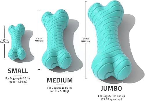 Miniatura 5 de Playology Dog Toys - Juguete masticable de hueso de doble capa | Juguetes de goma para perros pequeños, paquete económico de 2 unidades | Huesos de