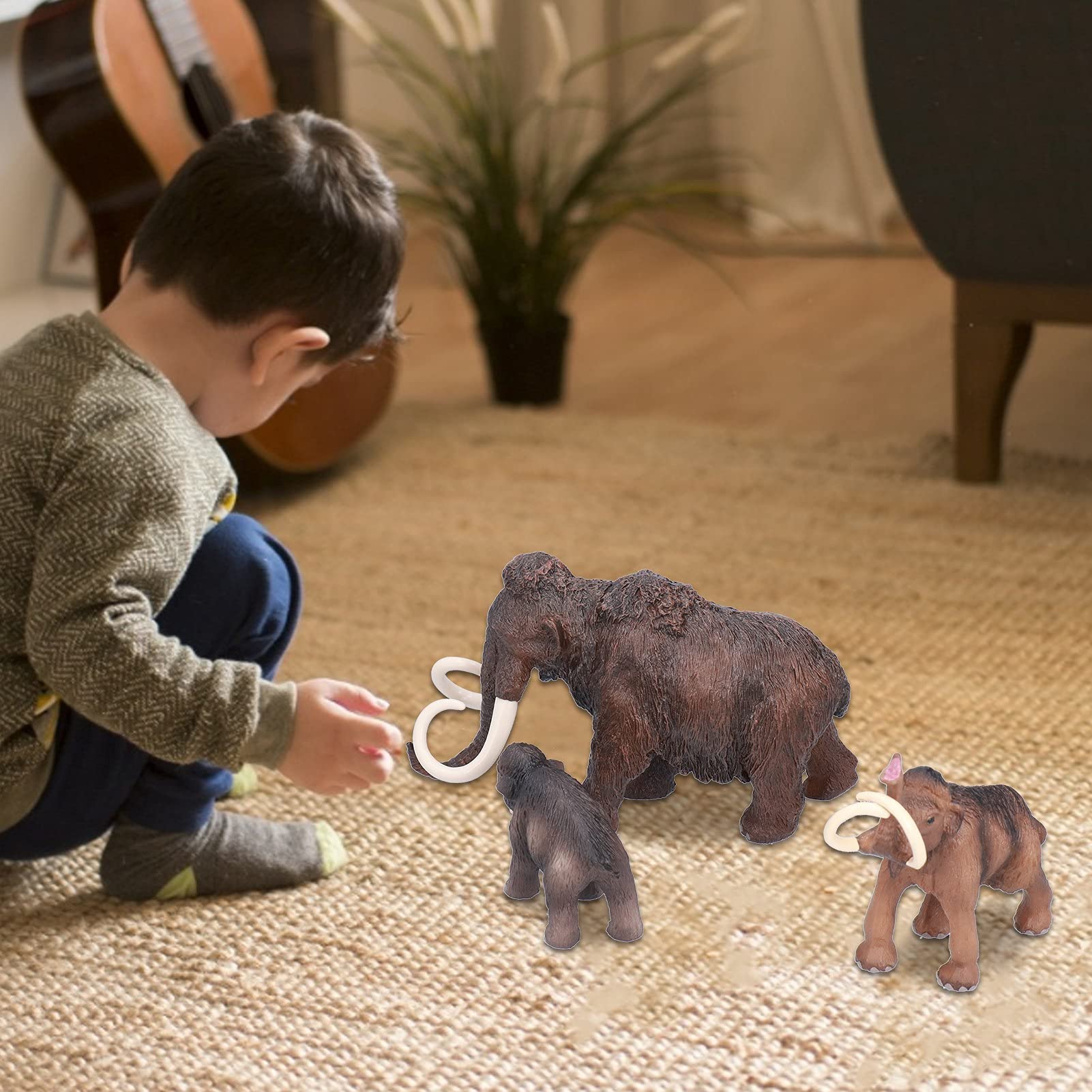 Tnfeeon Mammoth Toys Model, Simulated Animals Figurine Gift Hand Painted for Decoration for Animal Collection for Gift - Image 2