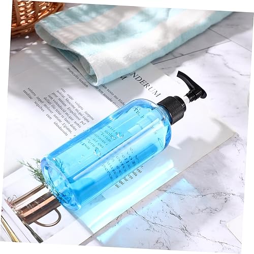 Miniatura 4 de Hemoton 5 botellas de champú rellenables, botellas vacías, dispensadores de botellas de bomba de jabón transparente, botellas de bomba de jabón