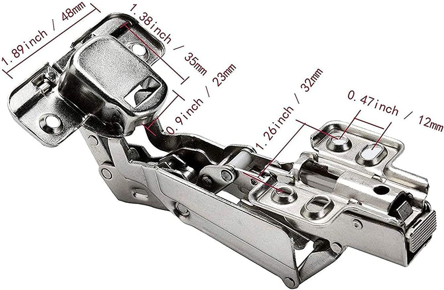 Door Hinge, Butt Hinge,Bearing Hinges,Door Hinges,Butt Hinges 2pcs 175 Degree Hinges Frameless Cabinet Doors Hinges Concealed Hydraulically Adjustable Mounting Hinges