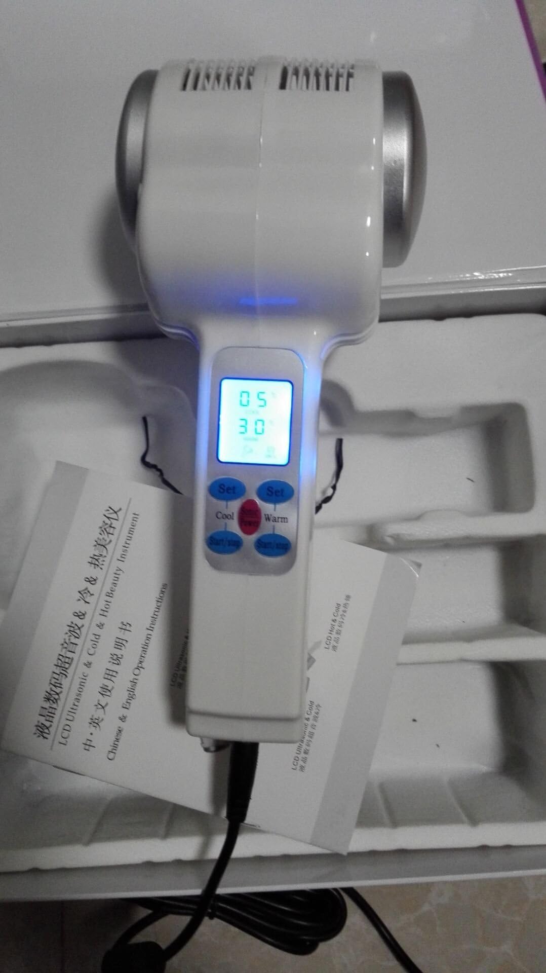 Digital LCD screen Hot Cold Hammer Beauty Equipment Ice warm skin care facial device