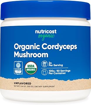 مسحوق كورديسيبس العضوي Nutricost 100 جرام - معتمد من وزارة الزراعة الأمريكية ، غير معدّل وراثيًا ، خالي من الغلوتين