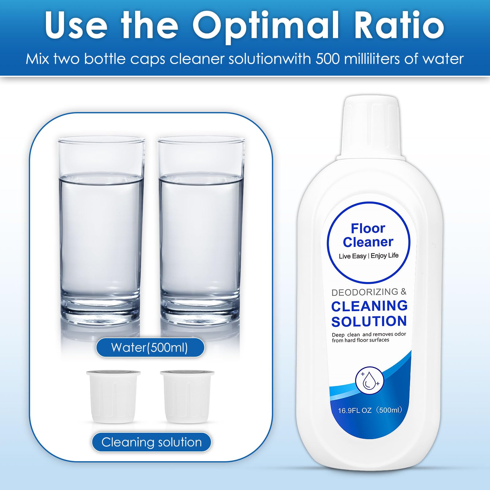 Solución Se Limpieza De Suelos para Tineco S3, S5, S7, S9 Artist, Limpieza Profunda para Múltiples Suelos Duros, Apta para Todas Las Aspiradoras En Seco y Húmedo Inalámbricas Tineco (500 ml*2)