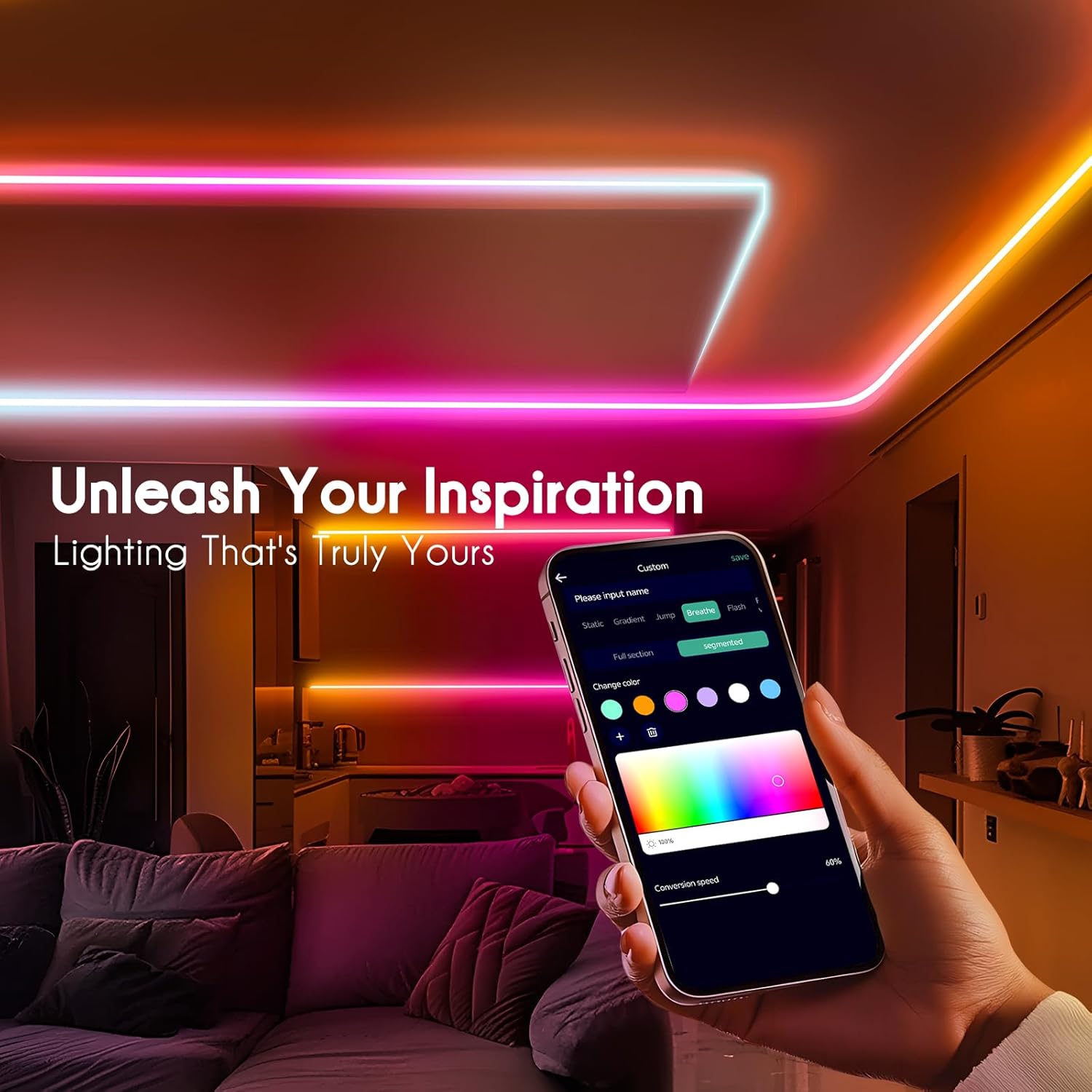 Shine Decor IP68 LED Strip Light 52.5 FT, DC 24V RGB+IC LED Strip Lights, Outdoor Rope Lights with Remote APP Control Music Sync, Color Chasing LED Lights Strip for Chrismas, Pool, Home Decor