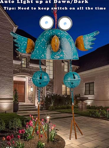 Miniatura 10 de Campanillas de viento solares de gallo para exteriores, divertida decoración de pollo para patio al aire libre, porche o patio trasero, decoración