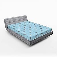 Vista 95 de Ambesonne Sábana bajera africana, estampado abstracto de líneas únicas, funda de cama con bolsillo profundo elástico para mayor comodidad