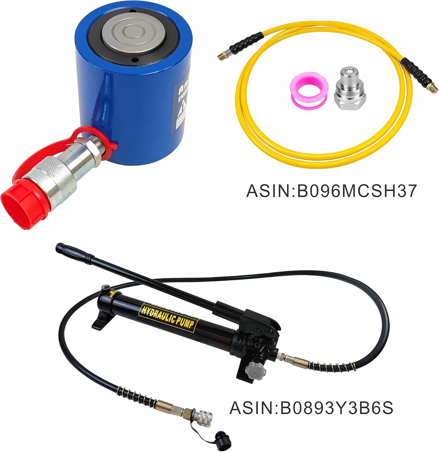 AMZCNC 10 Ton Hydraulic Cylinder Ram Single Acting 2 Inch Stroke 10T Hydraulic Cylinder Jack Lifting Jack Ram Portable Single Acting Lifting Cylinders with 50mm Stroke