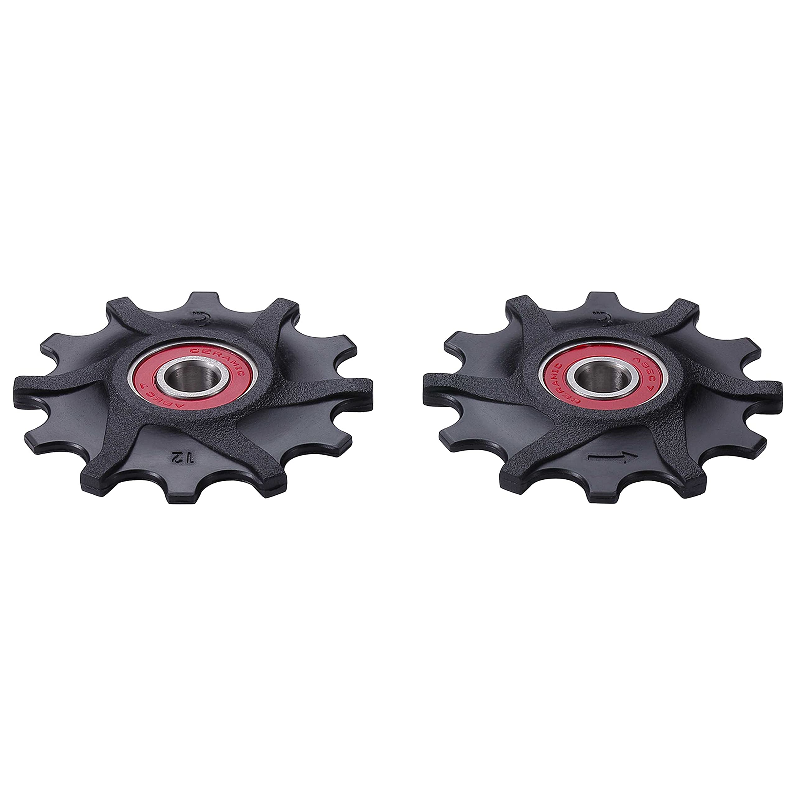 BBB Cycling, 2X 12-T RollerBoys Ceramic Derailleur Rear Jockey Wheel Pulleys, 11-Speed, SRAM Road Bike Compatible, Bushings Included BDP-16