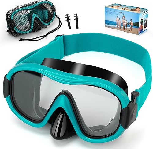 Máscara de buceo, gafas de esnórquel antivaho profesionales, máscara de natación antifugas con correa ajustable suave y bolsa de malla, tapón para