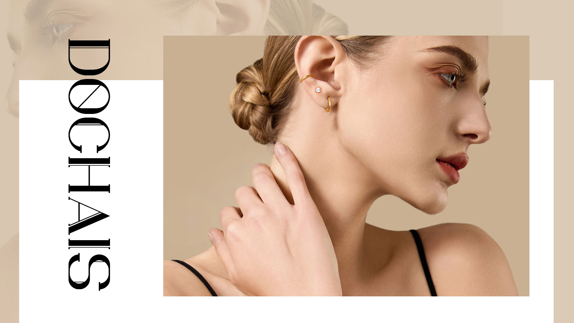 Dochais 3 Paar Creolen Ohrringe – 14K Vergoldet, Mit Zirkonia, Hypoallergen, Für Damen & Mehrfach-Piercings