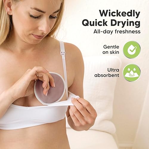 Miniatura 6 de Almohadillas de lactancia reutilizables para lactancia paquete de 14 unidades almohadillas de lactancia de bambú orgánico de 4 capas almohadillas de