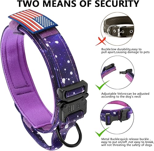 Miniatura 53 de DAGANXI - Collar táctico para perro, collar ajustable de nailon para adiestramiento con asa de control y hebilla, para perros medianos y grandes