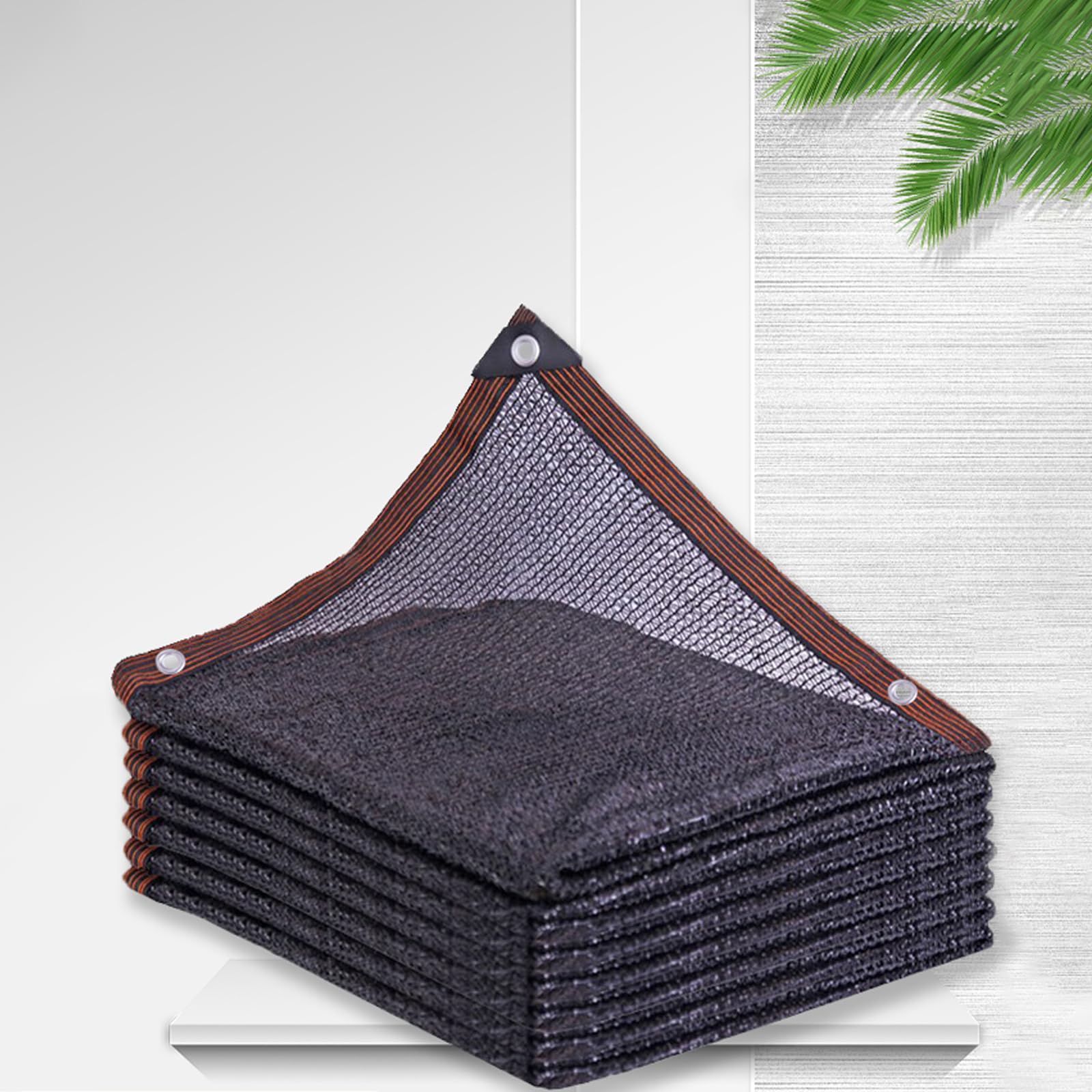 GJZQDKX Black Shade Netting - UV Resistant Garden Shade Cloth Breathable Tear-Resistant Windbreak Grommeted - 6x10m with 3 Stakes for Outdoor Use