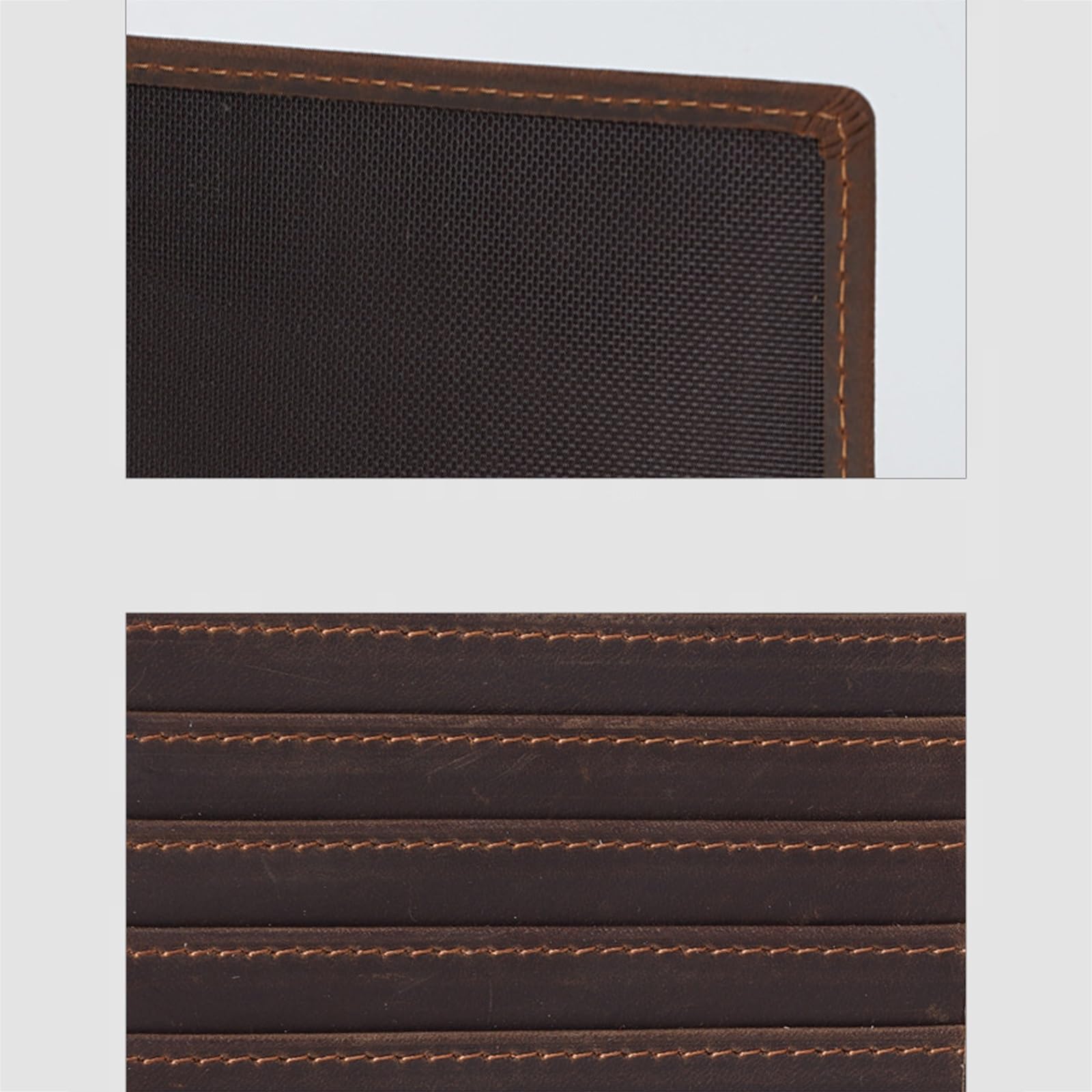 Cartera de Viaje Plegable de Cuero de Plena Flor, Portatarjetas de Crédito para Pasaporte con Bloqueo RFID Delgado, Cartera Ligera y Duradera para Hombre (Color : Black)