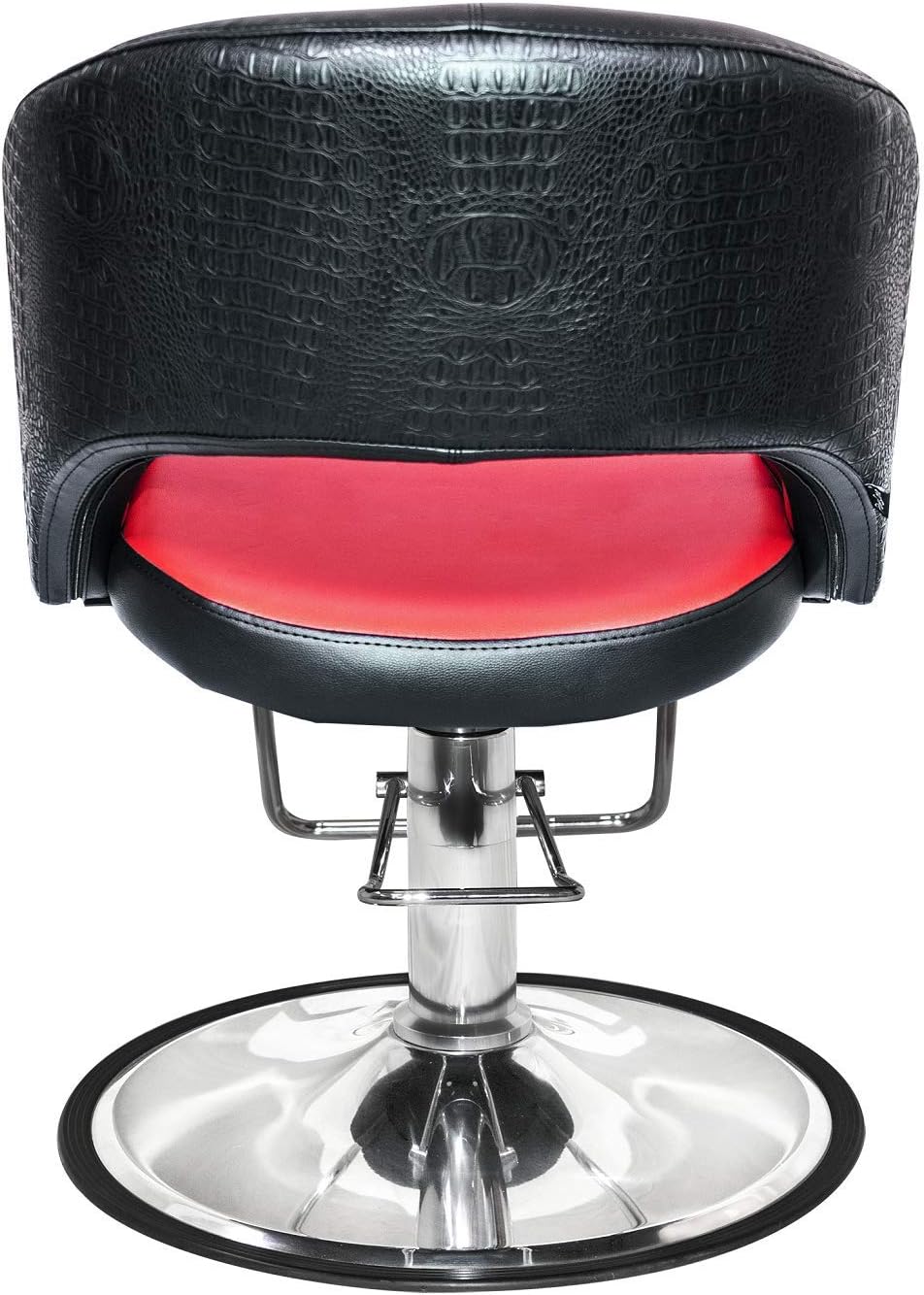 Chromium Olivia Professional Styling Chair [2090] by PureSana, Sealed Hydraulic, Premium Vinyl, Red & Black Alligator Pattern, Adjustable Height and 360 Rotation : Beauty & Personal Care