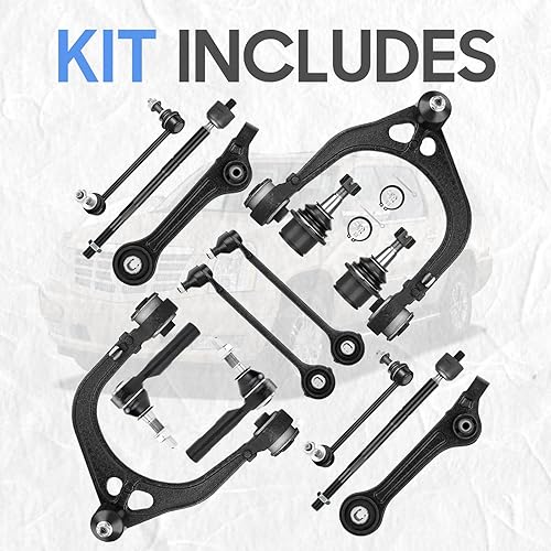Miniatura 4 de RWD Front Control Arms wBall Joints Sway Bars Tie Rods Suspension Kit for 2011-2017 Dodge Challenger Charger Chrysler 300 RWD (14pc set)