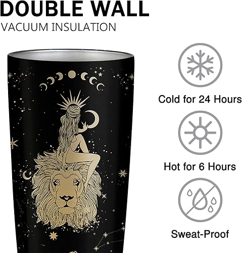 Miniatura 7 de Regalos Virgo para mujer, vaso de Virgo, vaso del zodiaco de regalo Virgo, vaso de astrología de 20 onzas, regalo gótico de bruja, vaso de