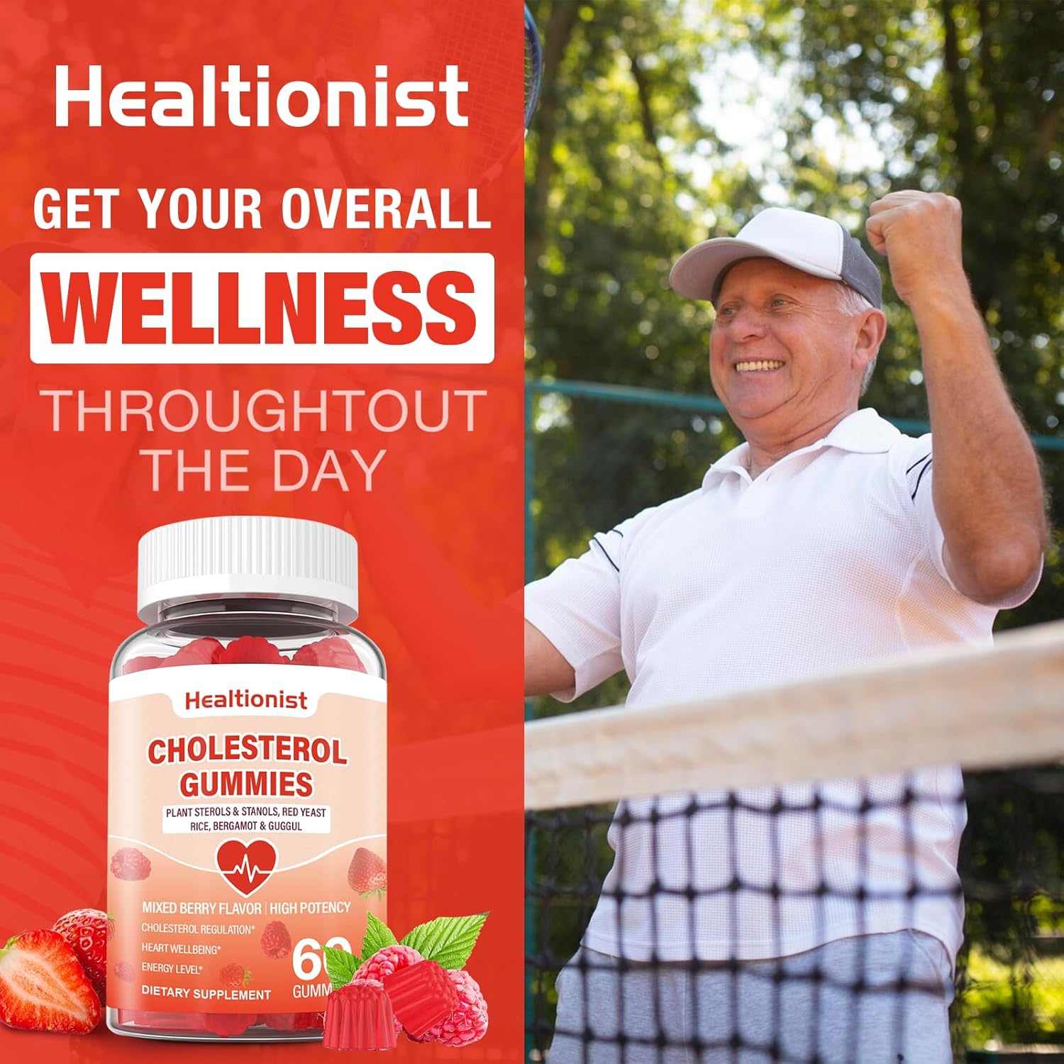 2 Packs Cholesterol Supplements with 2000 Mg Plant Sterols & Stanols, Citrus Bergamot, Red Yeast Rice, Lowering, Mixed Berry Flavor, 120 Counts - Image 7