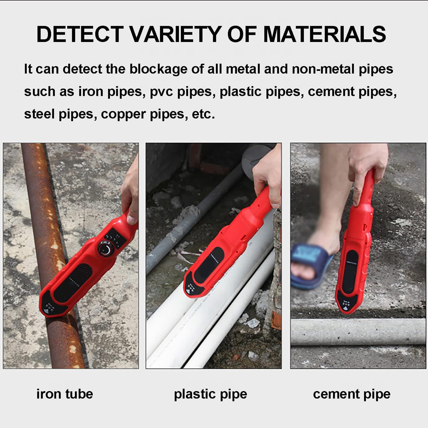 Detector De Bloqueo De TuberíAs, EscáNer De ObstruccióN De TuberíAs De 20 M/30 M/40 M, Instrumento De Fontaneros Para TuberíAs De Acero/Hierro/Pvc/Cemento, Sonda Impermeable,30M