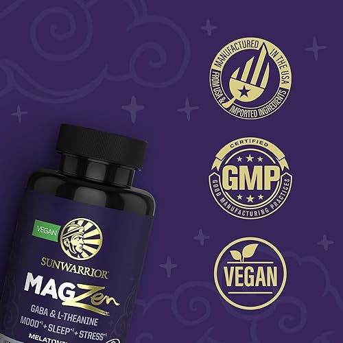 Miniatura 5 de Suplemento de magnesio L-teanina Cápsulas para el estado de ánimo, sueño y estrés con bisglicinato de magnesio, L-teanina y GABA promueve la