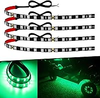 Vista 16 de Tira de luz LED de 12 V de 18 pulgadas, conectable, azul hielo, tira de luces LED impermeables para automóvil, motocicleta, carrito de golf