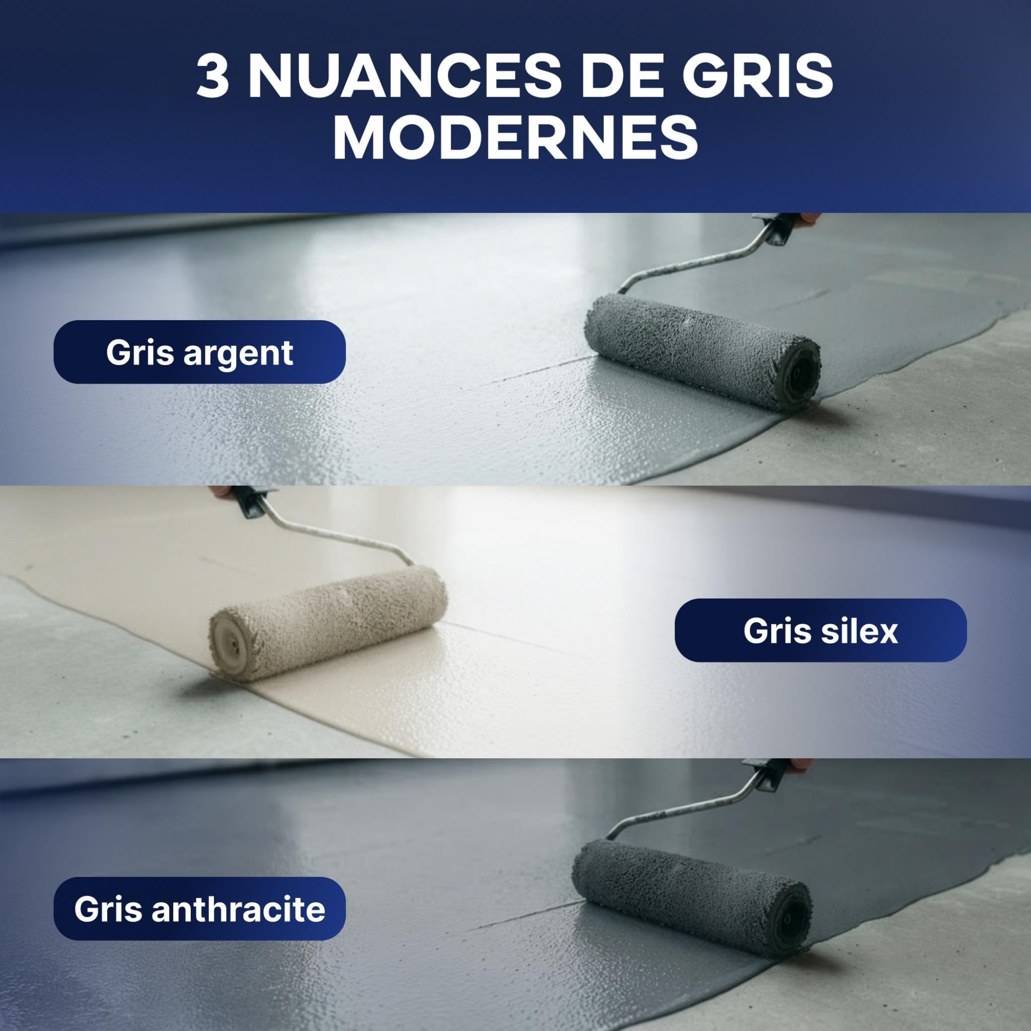 Plid® Peinture Béton 5l Gris Argent – Peinture Sol et Mur Intérieur & Extérieur Haute Résistance