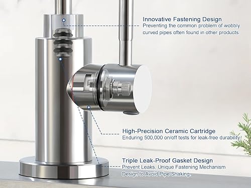 Miniatura 5 de Grifo de ósmosis inversa se adapta a la mayoría de unidades RO o sistema de filtración de agua, grifo de agua potable sin espacio de aire de acero