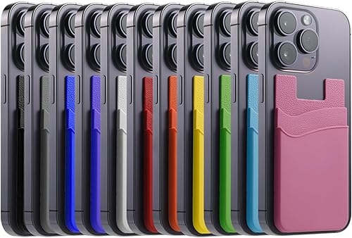 BIAJIYA Billetera de silicona para teléfono, soporte para tarjetas para la parte posterior de la funda del teléfono, cartera de