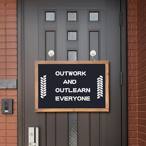 Miniatura 5 de Pizarra magnética pequeña para pared con marco de madera rústica, pizarra decorativa para niños, pizarra colgante para el hogar, oficina,