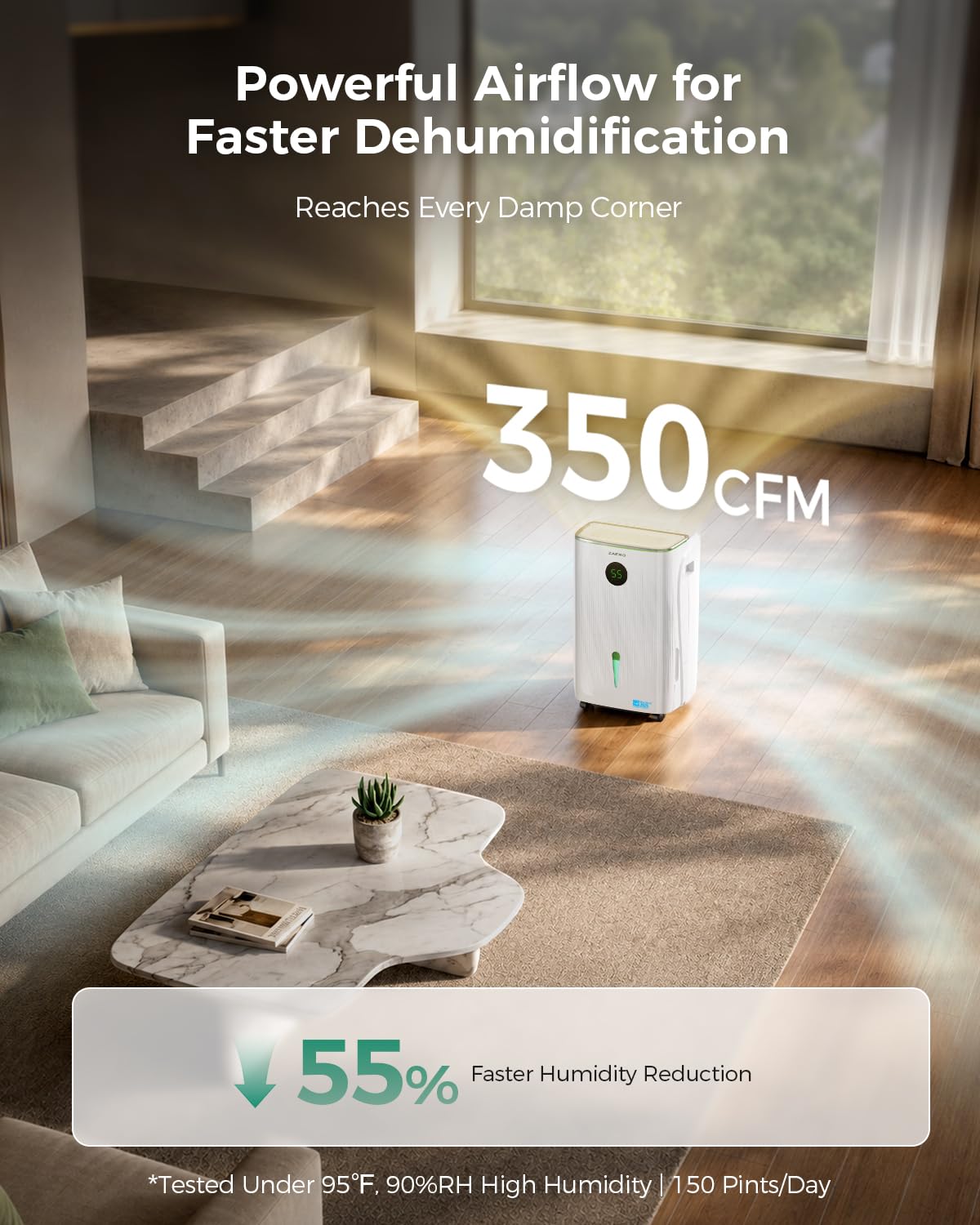 ZAFRO 7500 Sq. Ft Dehumidifier - Max 150 Pints -4 ZAFRO 7500 Sq. Ft Dehumidifier - Max 150 Pints -4