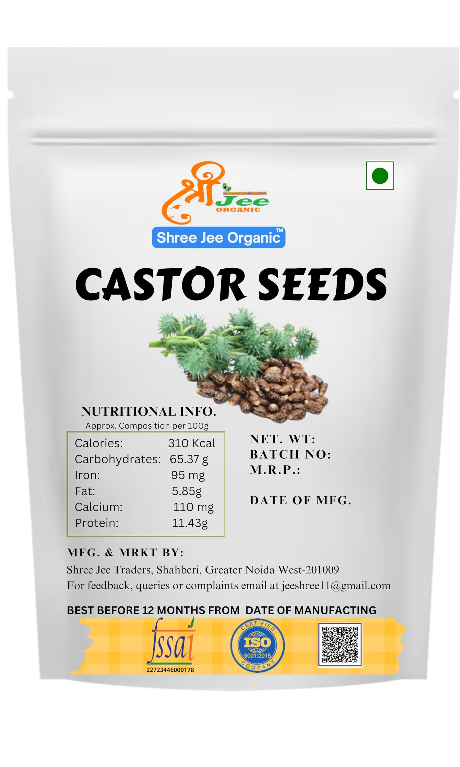 Shree Jee Organic Castor Seeds/Arandi Seeds, Pure and Nutrient-Rich Arandi Ke Beej for Health and Wellness (250, Grams)-image-10