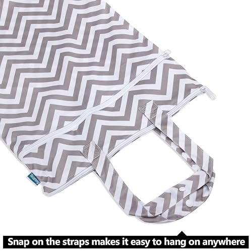 Miniatura 52 de Teamoy Organizador de viaje para colgar en seco y húmedo (24.7 x 18 pulgadas) con dos compartimentos para pañales de tela, lavandería, trajes de