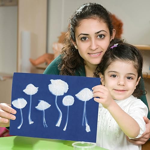 Miniatura 6 de AIQINHU Kit de papel de cianotipo de papel de impresión solar, 32 hojas de papel de arte solar con 1 herramienta de plástico para impresión solar,