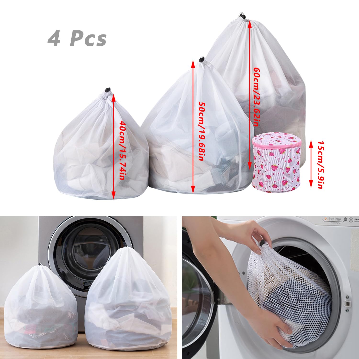 Sacchetti Lavatrice 2 Pezzi - 30x40 Cm, Con Cerniera, Per Intimo, Reggiseni E Indumenti Delicati - Foto 6