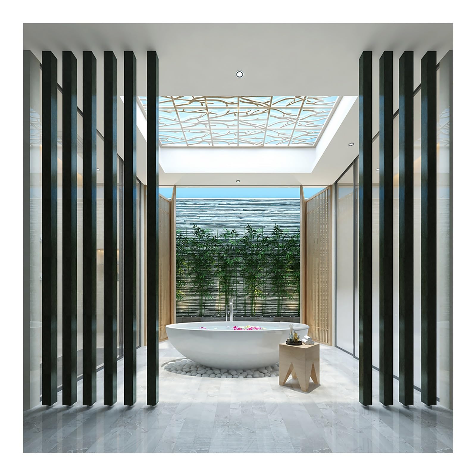 Floor to ceiling room divider,wooden partition,Wood Slat Room Divider,Floor to Ceiling,Adjustable Indoor Decor Grille Column,for Room Separation,Customisable(8-pcs,220cm/86.6in/7.21ft)