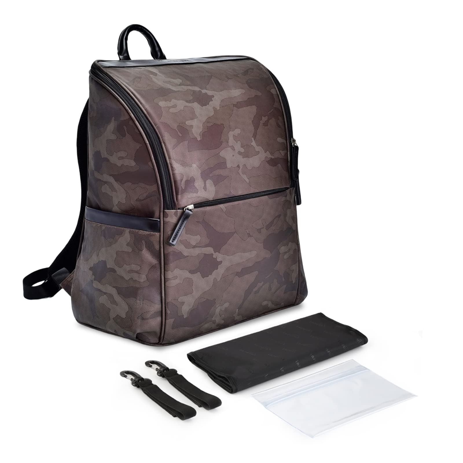 SONARIN Mimetico Zaino Fasciatoio,Grande Capacità Borsa per Pannolini Impermeabile Multifunzionale Zaino Mamma Neonato Viaggio Borsa Fasciatoio con Fasciatoio & Ganci per Passeggino