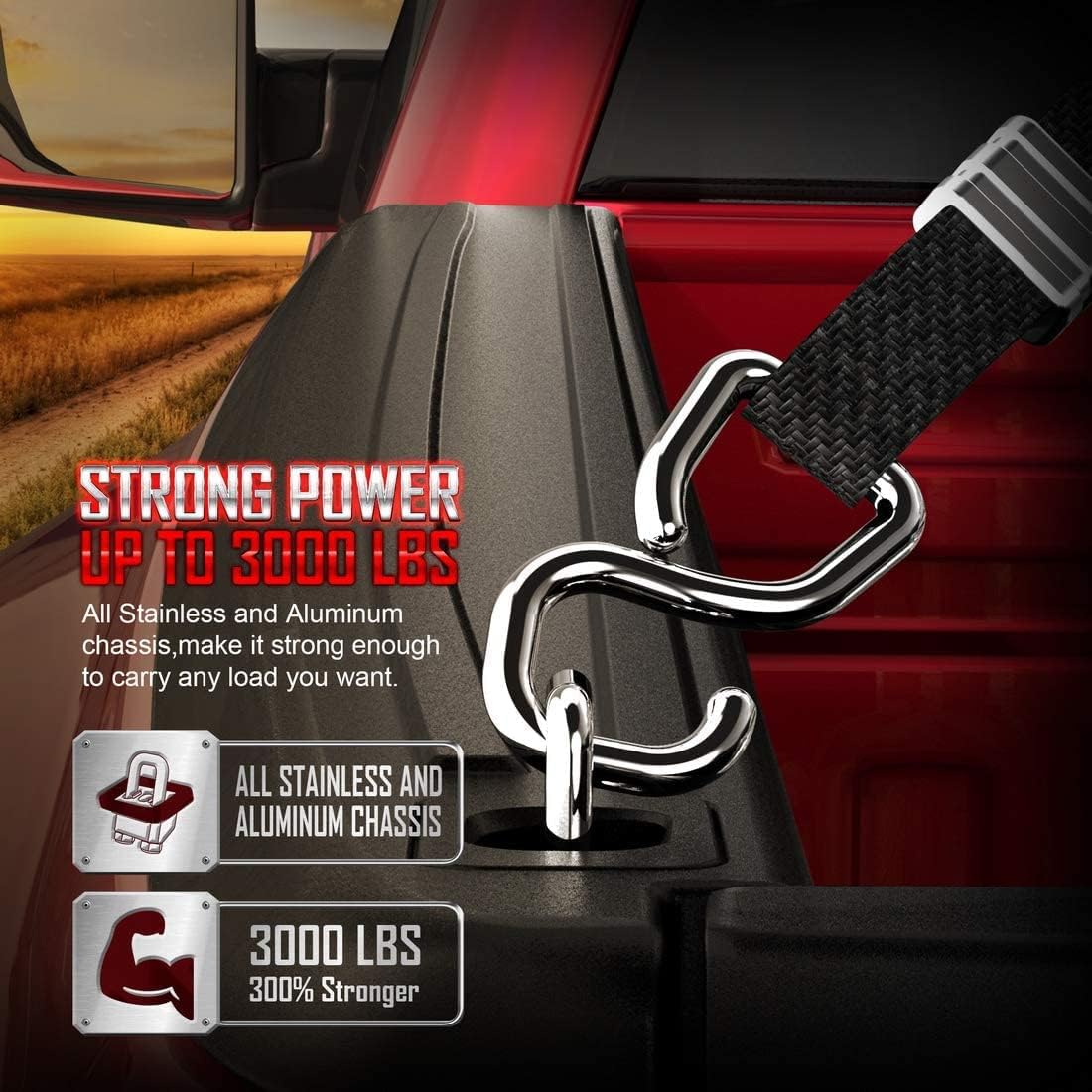 Tie Down Anchors Retractable Truck Bed Top Side D Ring for F150 F250 F350 Super Duty & Raptor - Replace FL3Z99000A64B & FL3Z-9928408-AB - All Metal 4 Pieces - Image 7